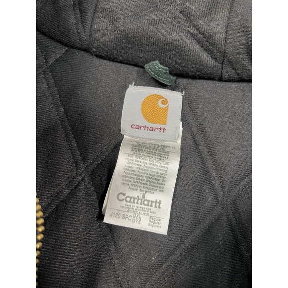 Carhartt Men's Canvas Bomber Jacket Quilt Lined Cotton Green Size 3XLT J130 SPC - Picture 3 of 4